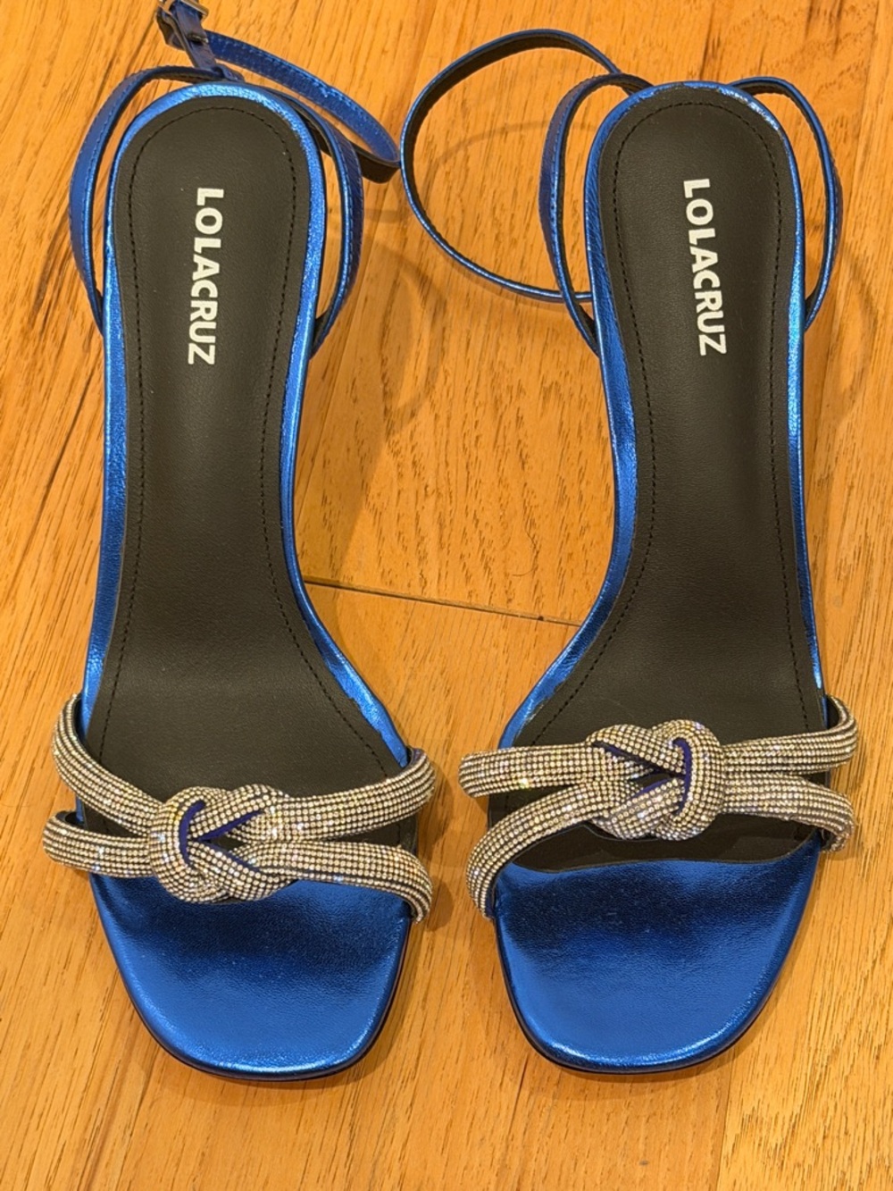 Lola Cruz Metallic Blue Heels